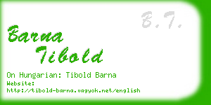 barna tibold business card